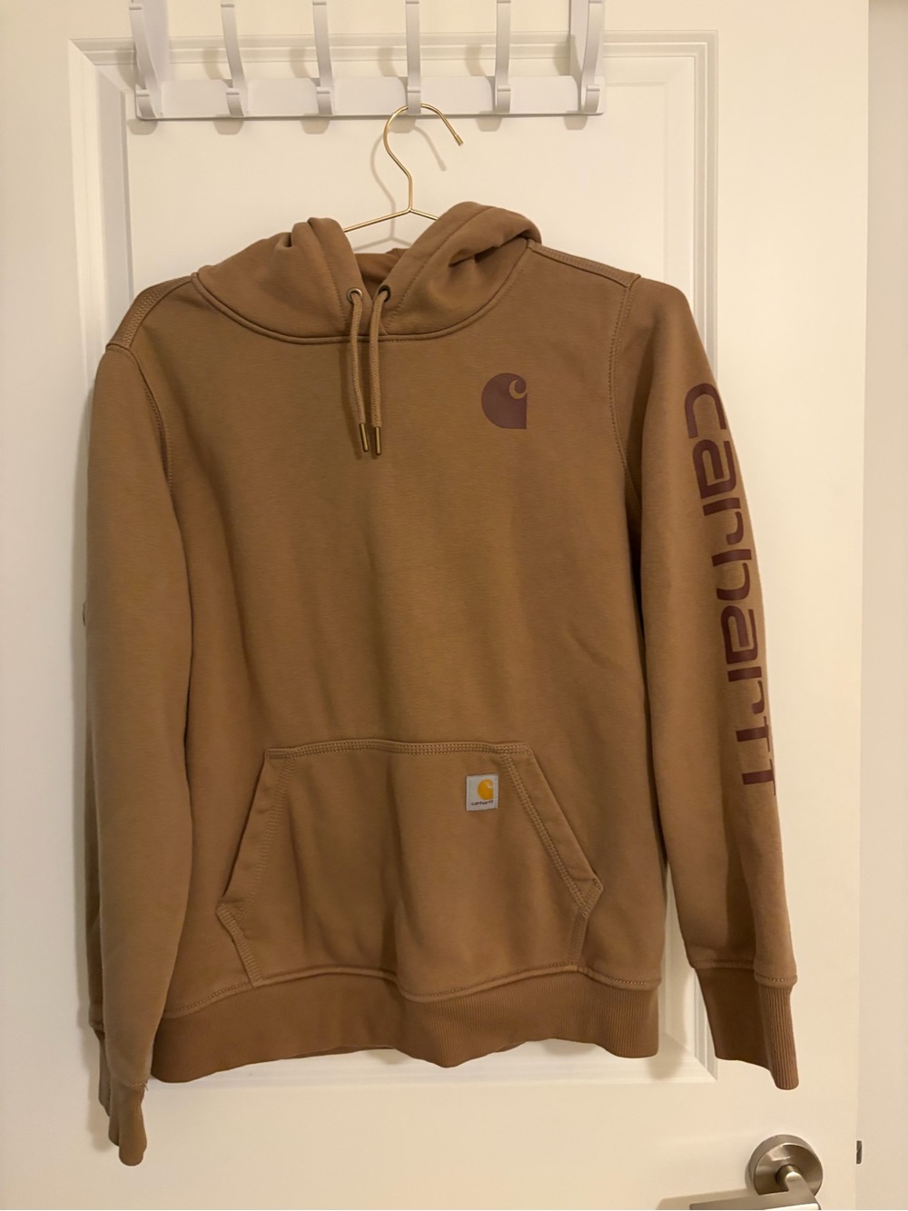 Carhartt Women’s Brown/Tan Logo Pullover Hoodie